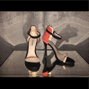 🏷Creme/Black/Orange Open Toe STEVE MADDEN Heels🛍